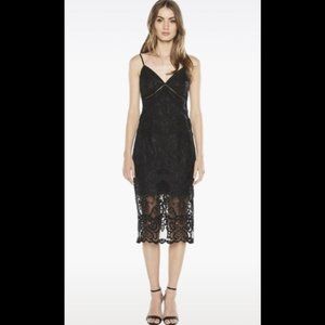Bardot Lola Midi Dress in Black Lace Size 4 NWT